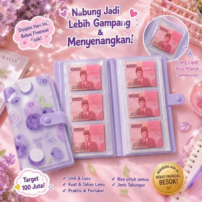 Buku Tabungan Target Dompet Pintar  Dompet Disiplin Cukup Tabung 24000000 Wujudkan Impianmu Piggy Ba