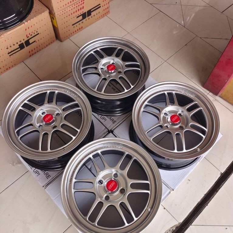 velg mobil Enkei RPF1 ring 15 pcd 4x100 hyper silver