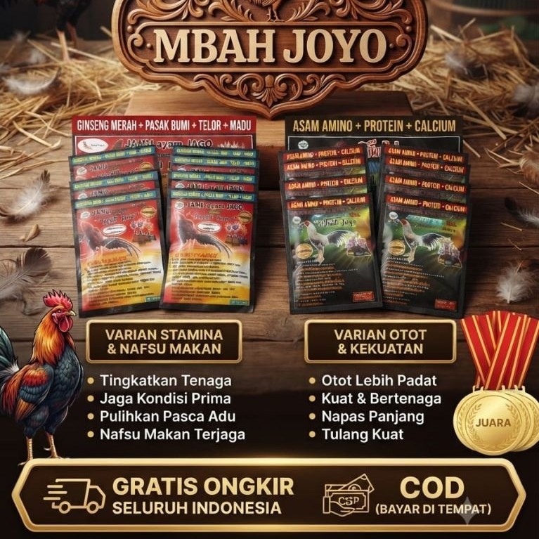 Mbah Joyo A1 & A2 (2 sachet)_jamu ayam jago aduan kuat dan bertenaga