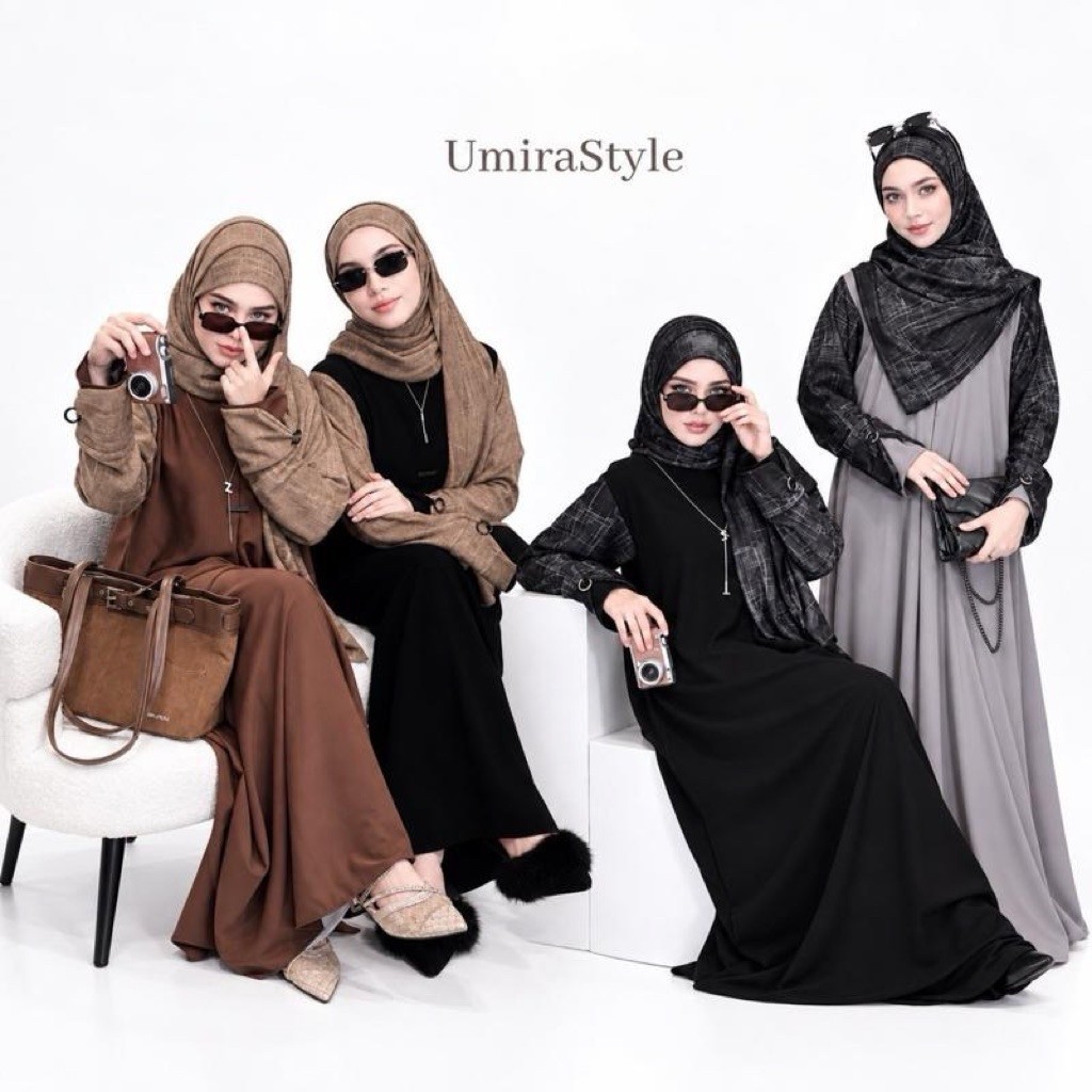 SET ABAYA LEZZO by umiratyle material arabian mix louver menampilkan tampilan elegant