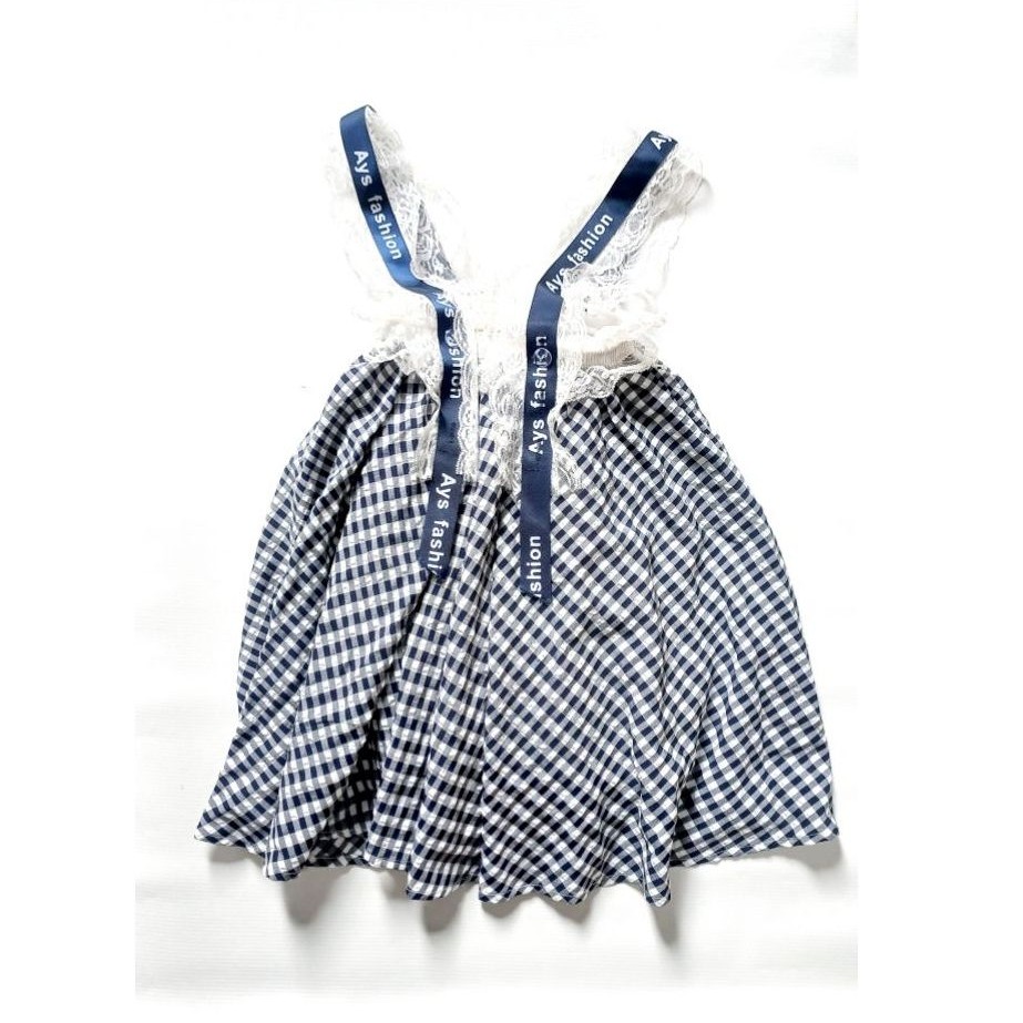 PRELOVED Rok Suspender/  Rok Kodok Gingham