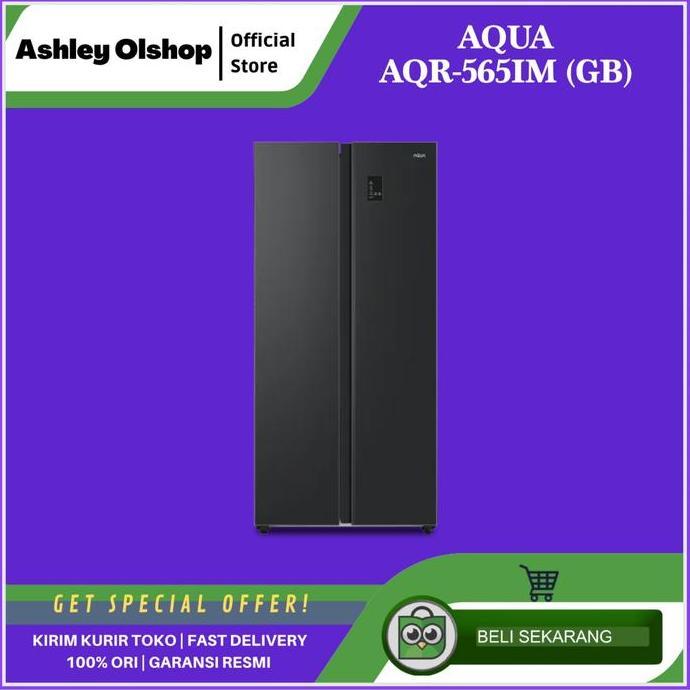 Kulkas Aqua Japan Aqr-565Im (Gb) 480 Liter Side By Side Aqua Aqr 565Im
