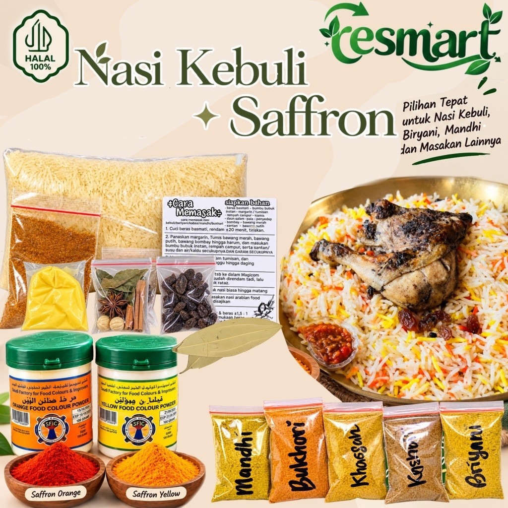 paket nasi kebuli komplit 1KG + SAFRON KUNING