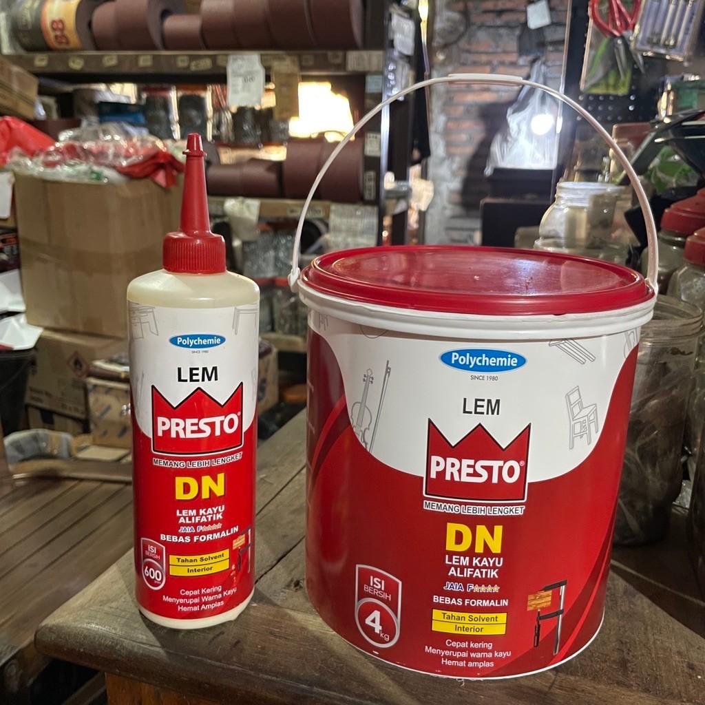 Lem presto DN galon, lem kayu alifatik, lem presto DN botol