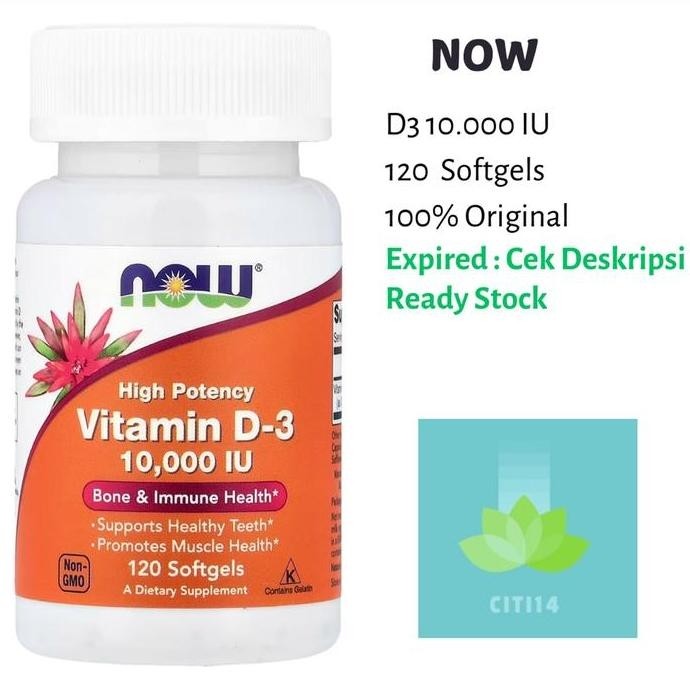 NOW FOOD VITAMIN D3 10000 IU - Vit D D-3 10000IU 120 Softgels