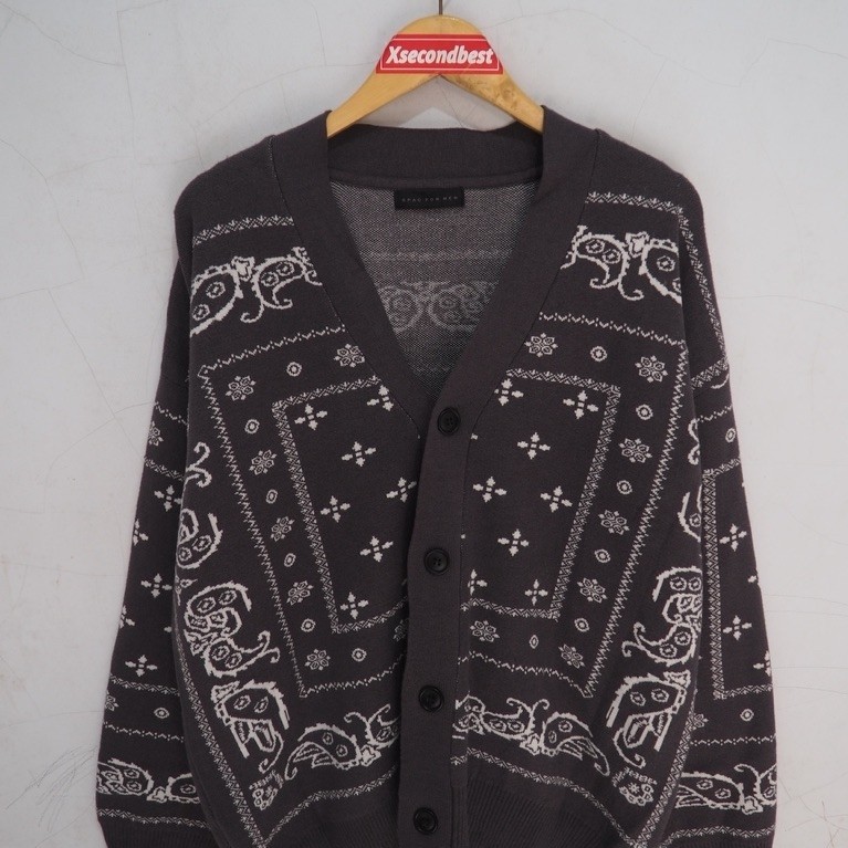 SPAO FOR MEN PAISLEY KNIT CARDIGAN