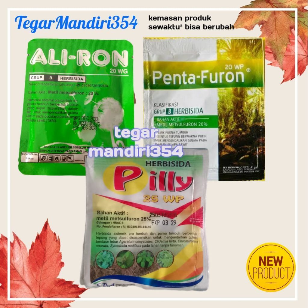 HERBISIDA PRA TUMBUH PENTAFURON 20wp pilly 25wp aliron20wg herbisida pentafuron 20wp 5gram semua bua