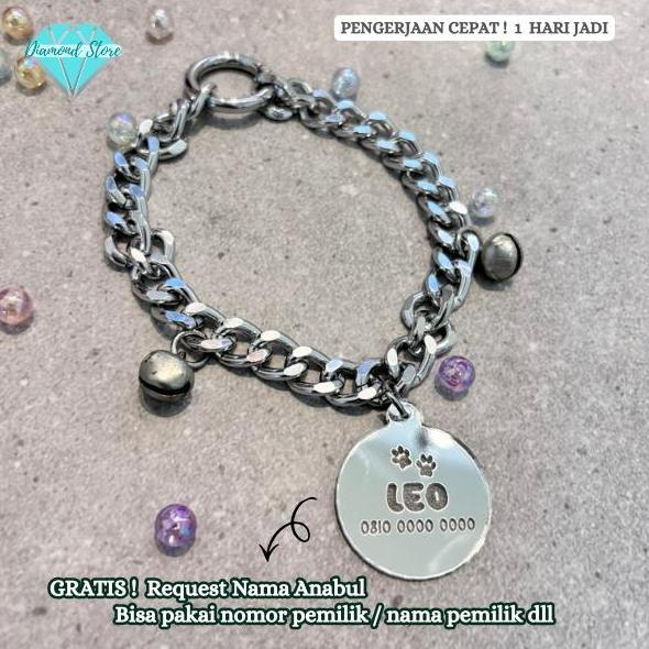 PREMIUM Kalung Kucing Tali Rantai Custom Nama / Kalung Anjing Custom Nama Kalung Kucing custom nama