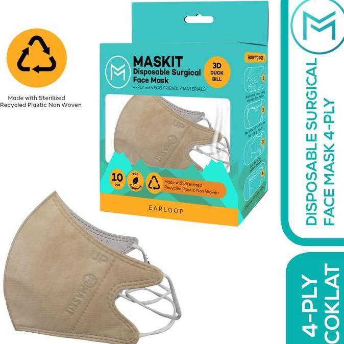 TERLARIS MASKER 4PLY DUCKBILL WARNA - MASKIT RAMAH LINGKUNGAN EARLOOP & HIJAB