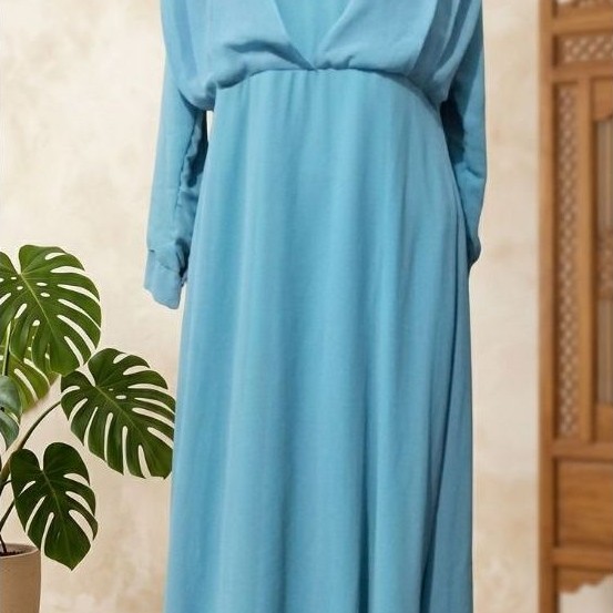 gamis preloved ceruty biru langit draverybusui