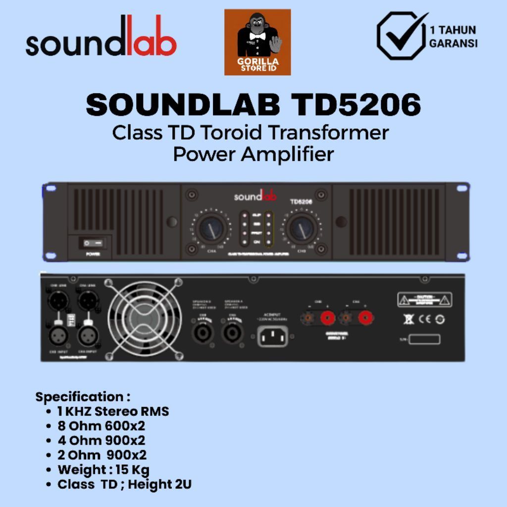 Power Amplifier Soundlab TD5206