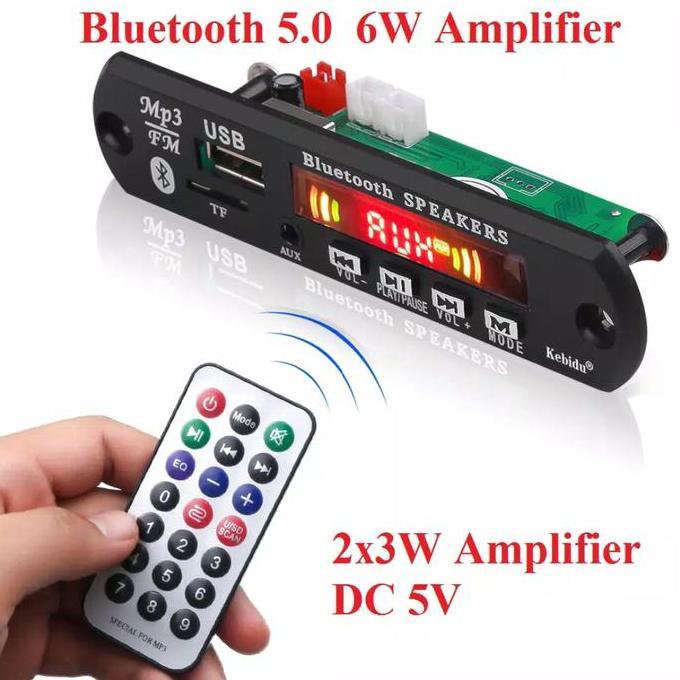 Kit Modul Mp3 Bluetooth V 5.0 Plus Amplifier 2X3W Stereo 2*3W Usb+Tf