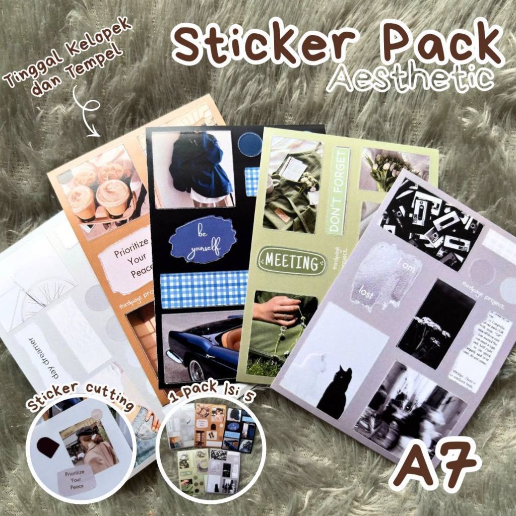 [5lbr/pack, CUTTING] AESTHETIC STICKER PACK / sticker jurnal aesthetic /