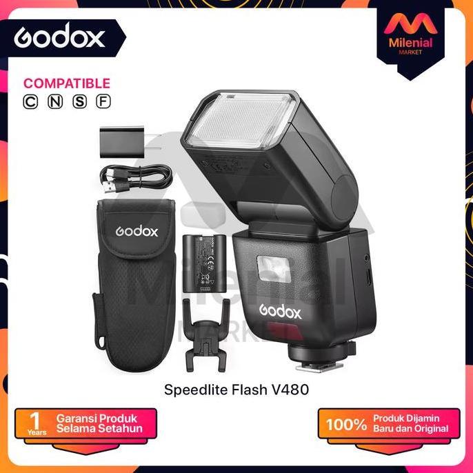 TERMURAH - Godox V480 TTL On-Camera Flash Godox V480