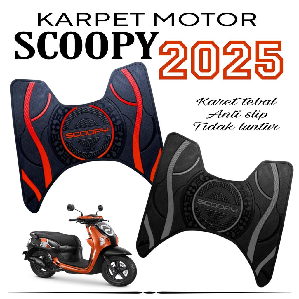 karpet motor scoopy 2025 aksesoris variasi bahan karet premium