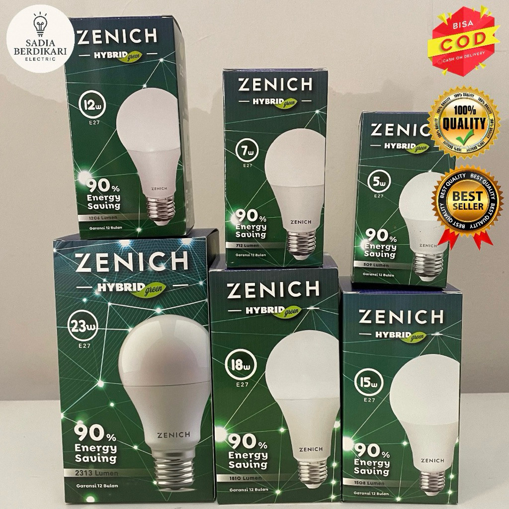 Lampu Bohlam Zenich Hybrid LED 5W 7W 9W 12W 15W 18W 23W
