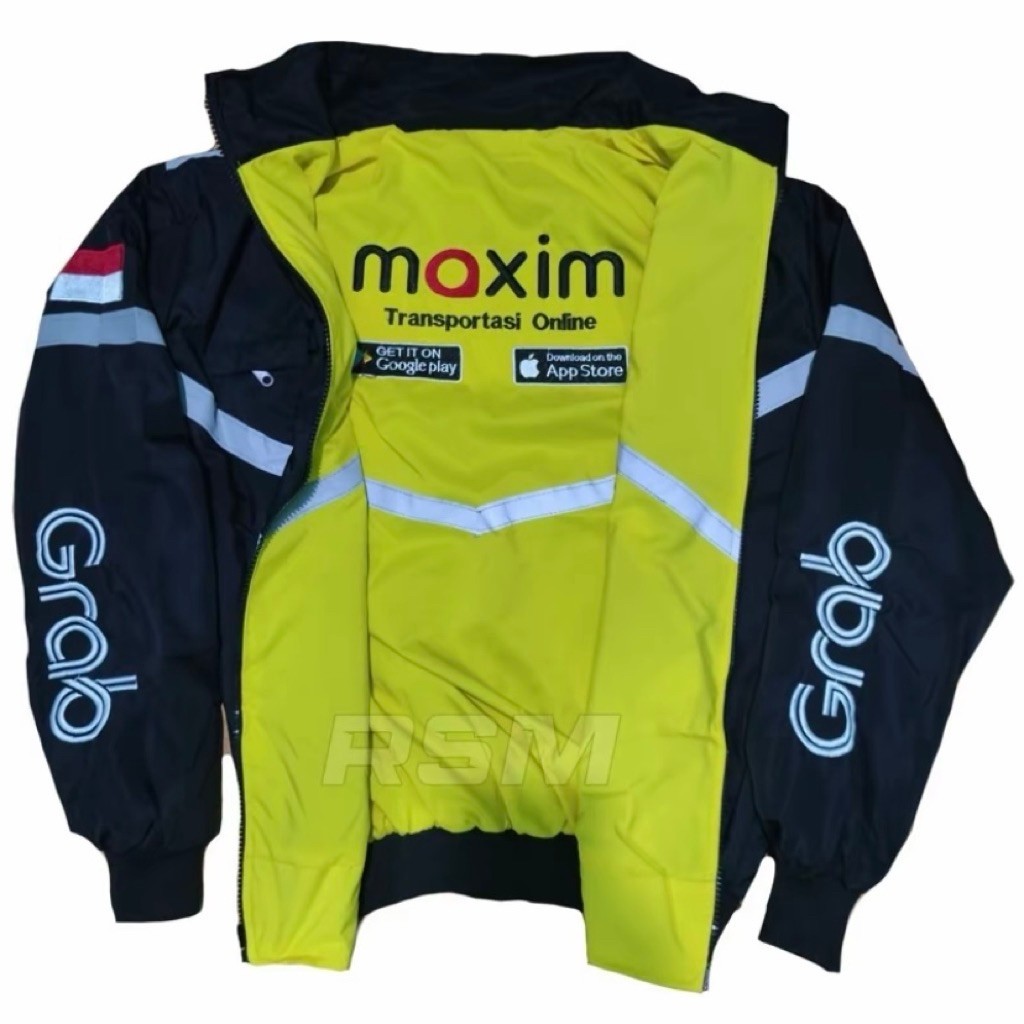 JAKET OJOL BOLAK BALIK - JAKET GR-MXM HITAM KUNING