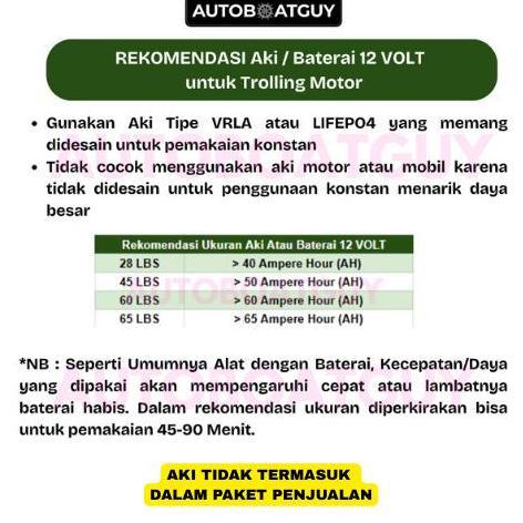 Mesin Tempel Listrik 12V 65 LBS Elektrik / Electric Trolling Motor HANGKAI 12 Volt