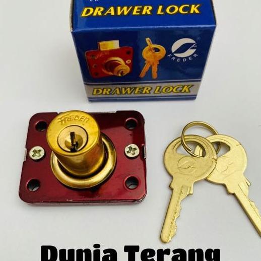 12pcs/1 LUSIN Kunci Laci FREDER 508 Lubang 16 mm Kuning Punggung Merah - Kunci Laci Model 808 Kecil 