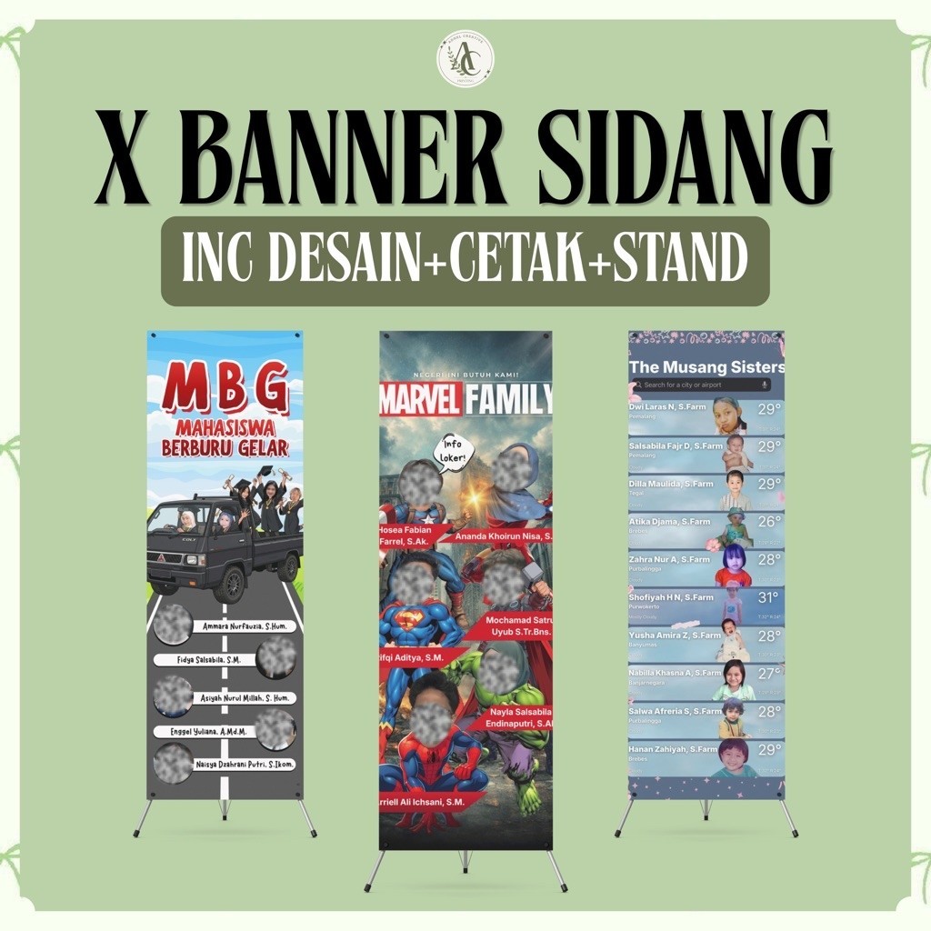 Banner Sidang Inc Desain+Cetak+Stand