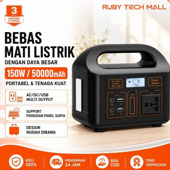 EXPOSE Pembangkit Listrik Tenaga Surya Power Station Portable 220V 100W 150W Solar Generator Camping