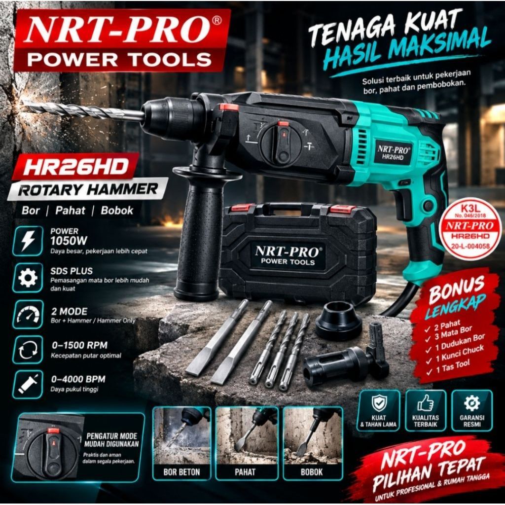 NRT-PRO Hammer Drill 1000W 26mm SDS Plus