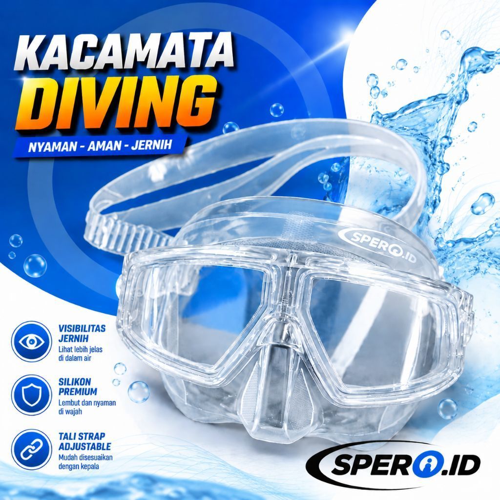 KACAMATA DIVING FREEDIVING MASK M210 TRANSPARANT