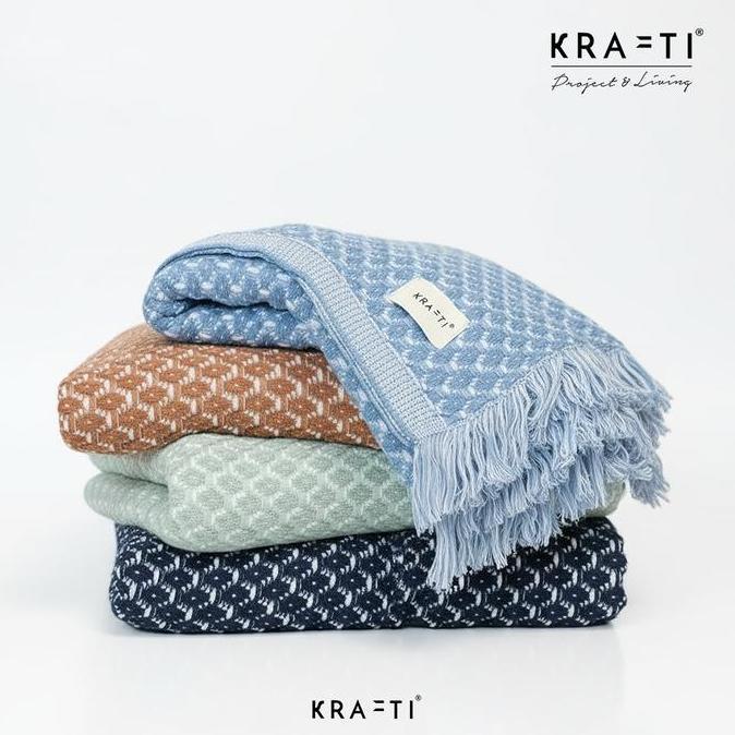 Krafti - JOURY Knitted Blanket / Selimut Rajut Katun / Selimut Rajut / Selimut Dewasa/ Selimut Premi