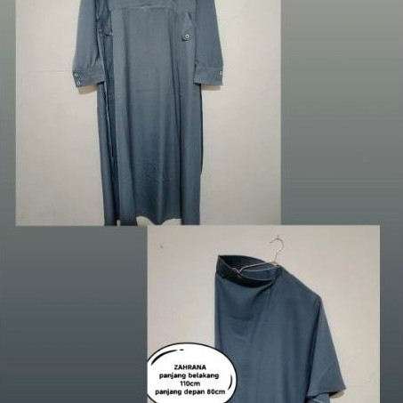 Gamis Preloved Abu Abu Motif Polos Wanita Muslimah