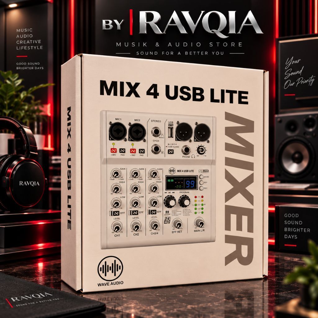 WAVE AUDIO MIX 4 USB LITE Audio Mixer 4 Channel USB Sound Mixer
