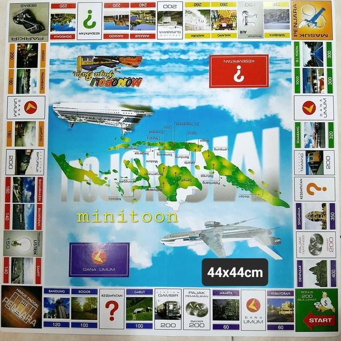 MONOPOLY JUMBO INDONESIA 44cm Mainan Monopoli Indonesia 4 in 1 Board Games