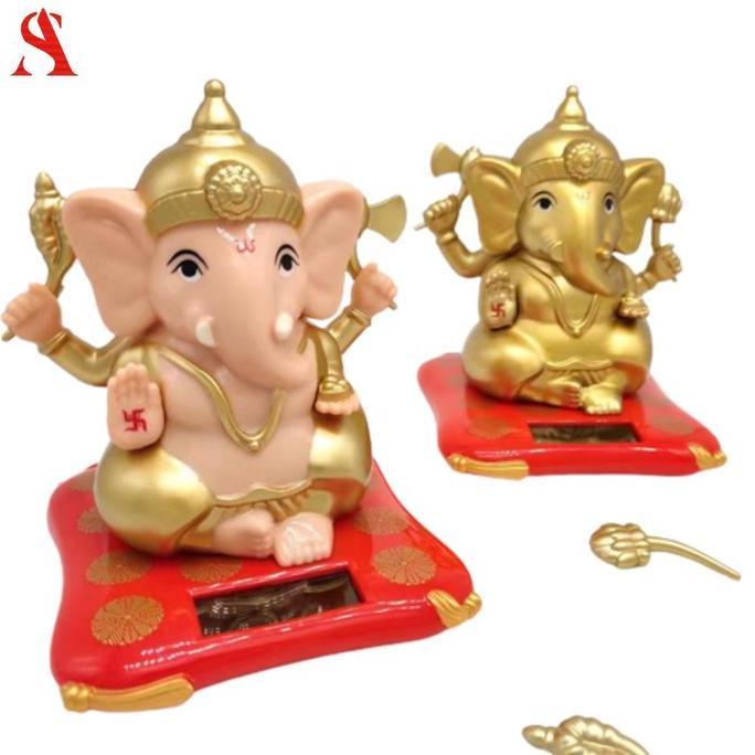Pajangan Dashboard Mobil Dewa Uang Rejeki/Budha/Ganesha/Kwan Im-Hiasan Solar Power Premium