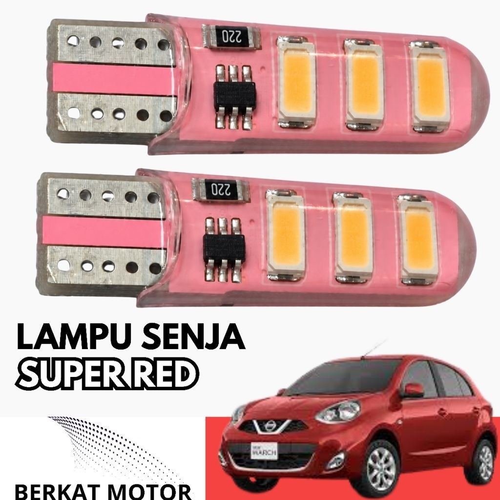 Lampu Senja Dajjal March Warna Merah 21Watt 12v Isi 2pcs Socket T10 PnP Nissan