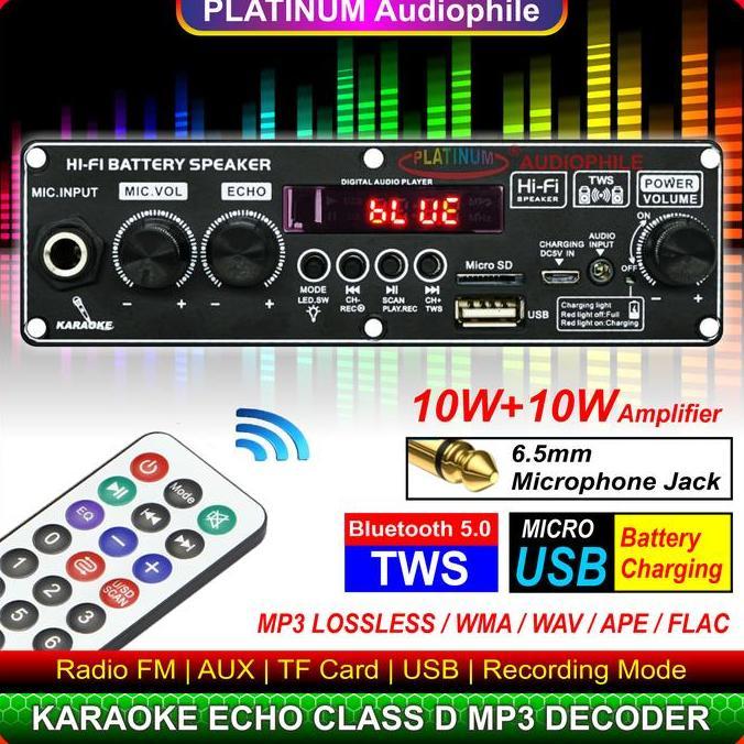 Modul MP3 Decoder Bluetooth Karaoke Amplifier 2x 10W Multimedia Trolley Speaker JQ-2269
