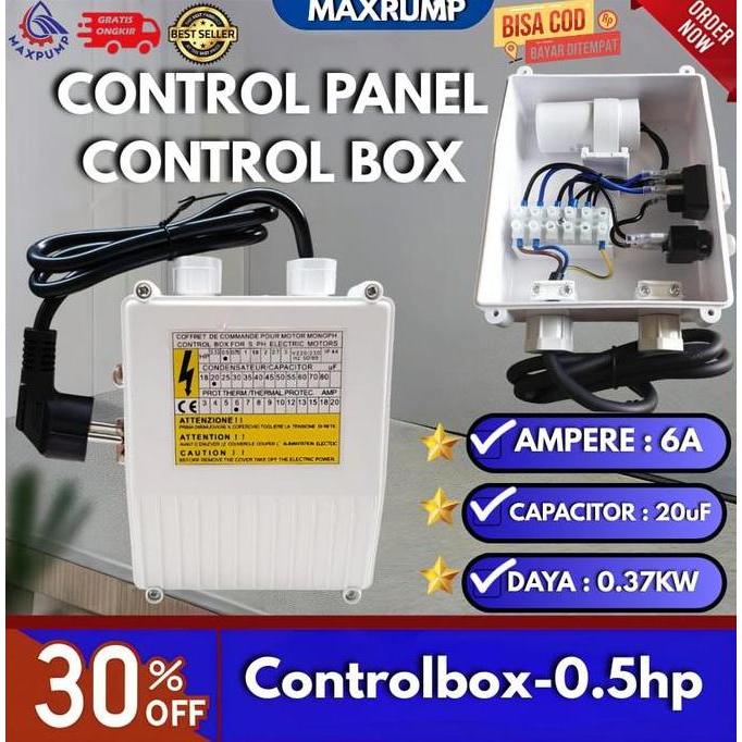 Pilihan - Maxpump Panel Control Kontrol Box Pompa Air Satelit Submersible 0.5Hp 3 Inch 220V 50Hz 6A 