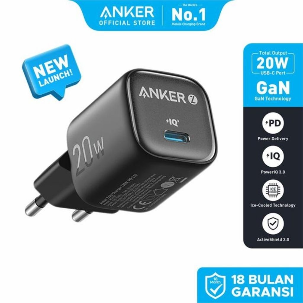 ANKER ZOLO Adaptor Wall Charger A2698L A2699L GaN USB-C Max 20W 30W PD IQ 3.0 Ice-Cooled For Apple i