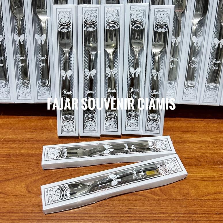 50 PCS souvenir pernikahan sendok garpu silver mini kemas mika Souvenir Pernikahan Unik Sofenir Pern