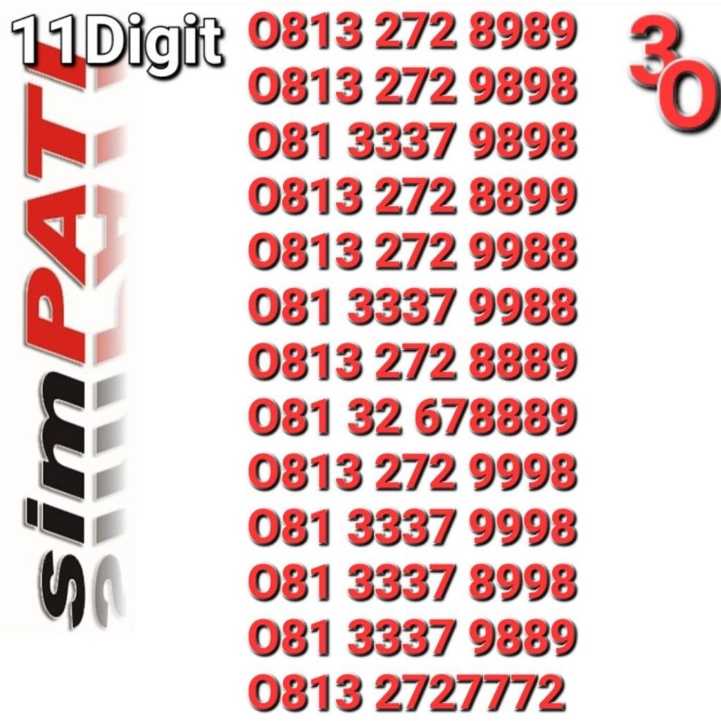 NOMOR SIMPATI 11DIGIT 78998 - 888x