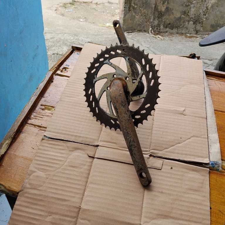 CRANK SEPEDA BMX LC 175 TAIWAN CHAINRING 44T ANTIK JADUL MURAH