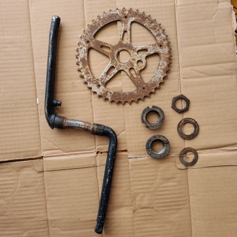 CRANK SEPEDA BMX LC 175 TAIWAN CHAINRING BINTANG 44T ANTIK JADUL MURAH