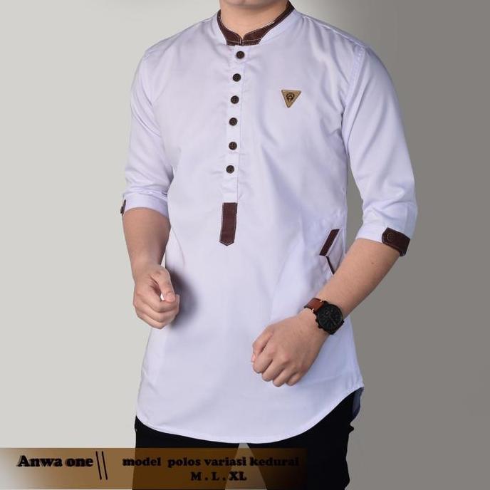 DS133 >> baju koko kurta pakistan putih pria,kurta pakistan terbaru warna putih