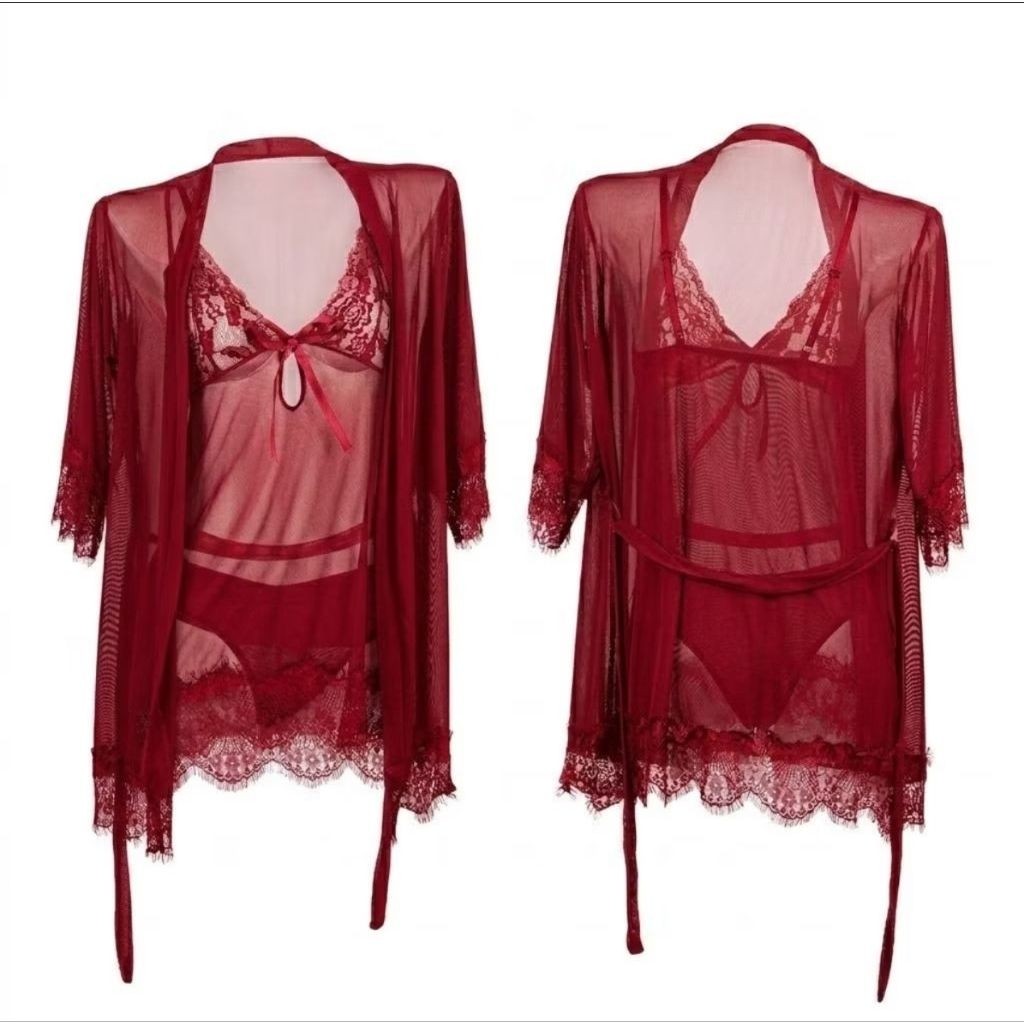LINGERIE SET KIMONO RENDA + G STRING ONE SET SLEEPWEAR