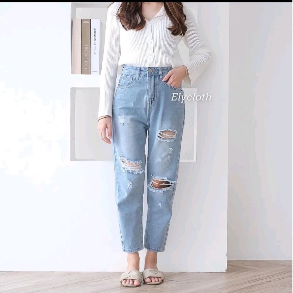 CHLOE JEANS |
CELANA

PANJANG RIPPED JEANS HIGH WAIST WANITA PREMIUM