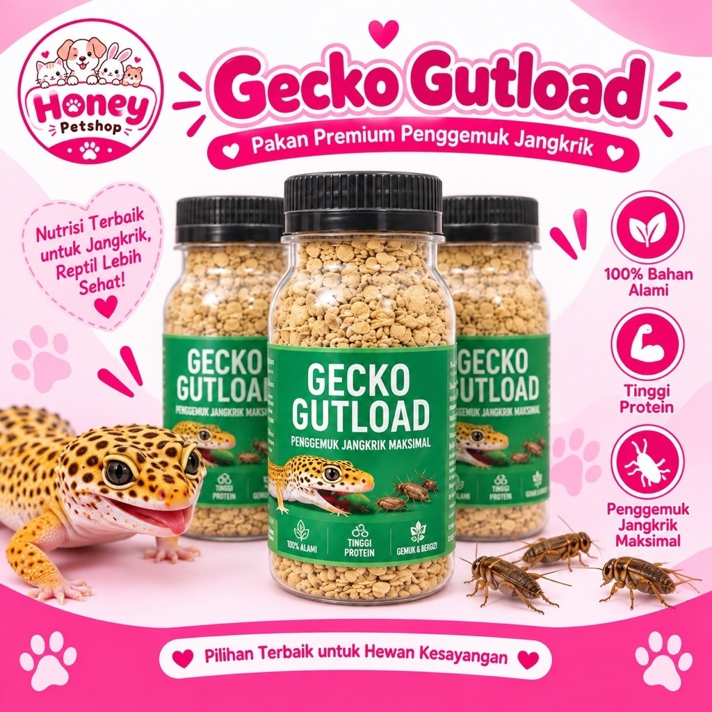 Gecko Gutload Penggemuk Jangkrik Pakan Reptil