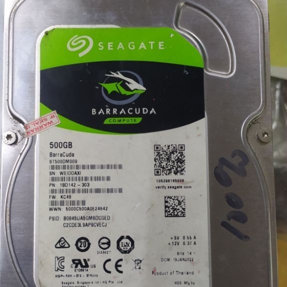 HARDDISK HDD PC SEAGATE BARRACUDA 500GB