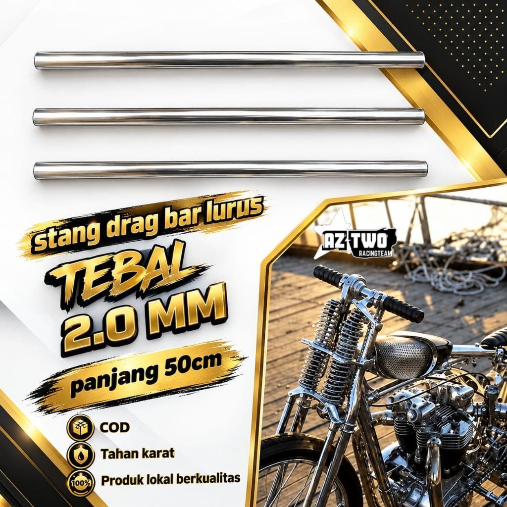 Stang Custom Chopper Bober Drag Bar Lurus