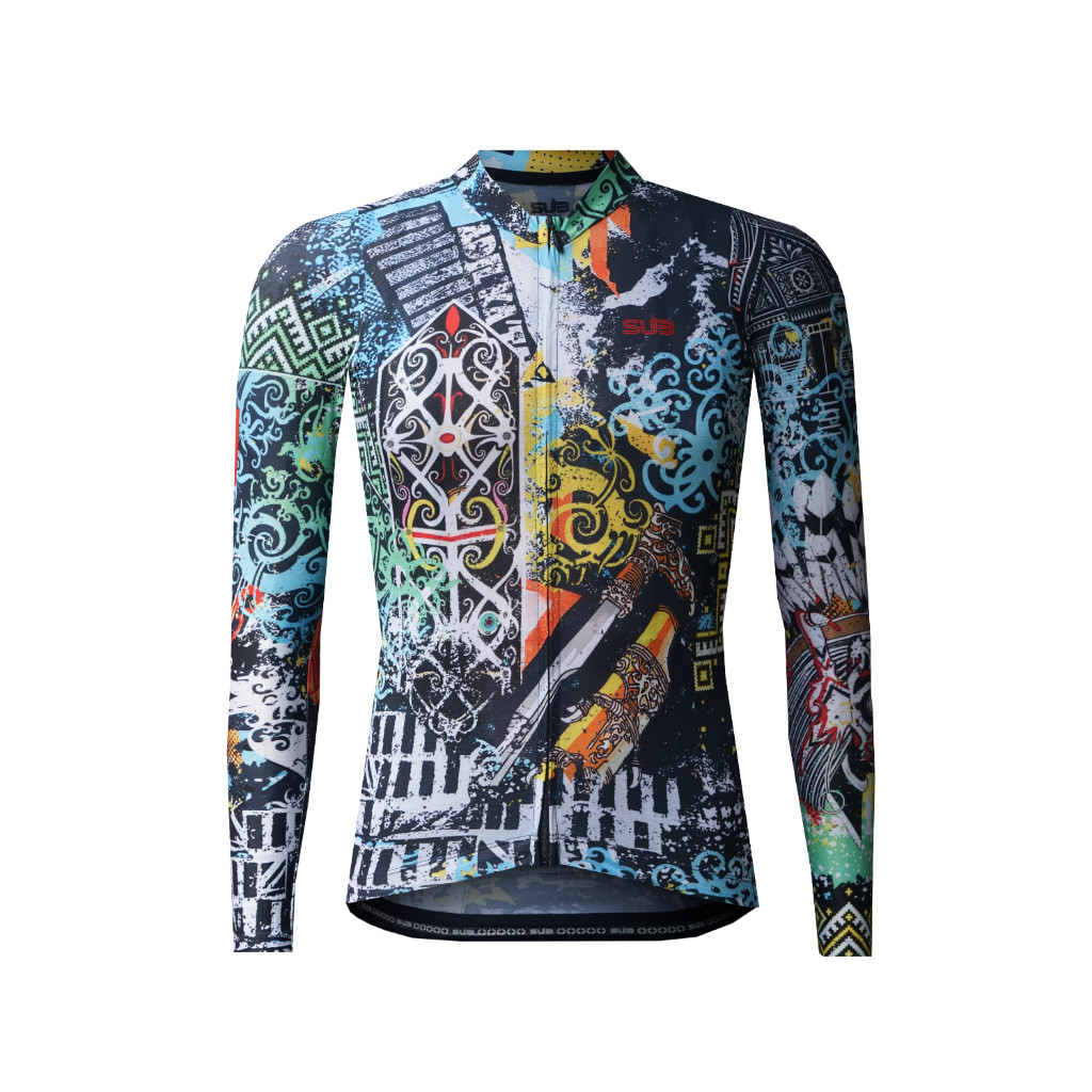 SUB JERSEY ARCHIPELAGO BORNEO UNISEX LONG SLEEVE CYCLING JERSEY BLACK - PAKAIAN SEPEDA ROAD BIKE MTB