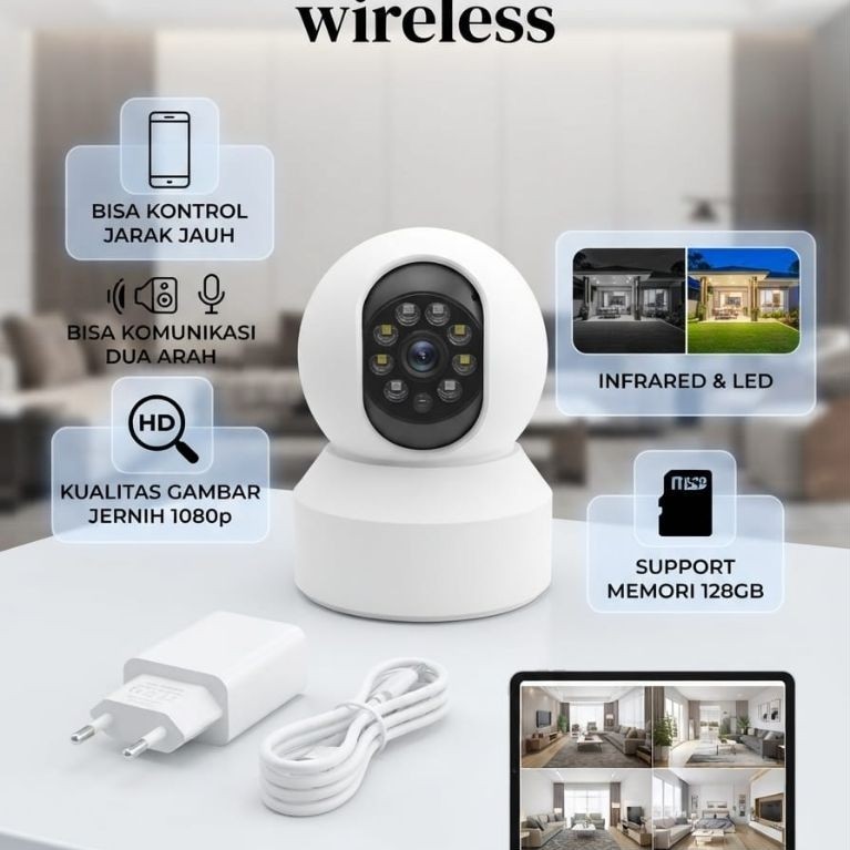Kamera CCTV V360 PRO WIRELESS Satu Kamera Bisa Kontrol Jarak Jauh & Komunikasi 2 arah ( Second )