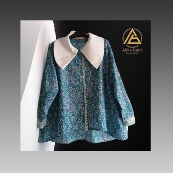 blouse batik kerah peter pan