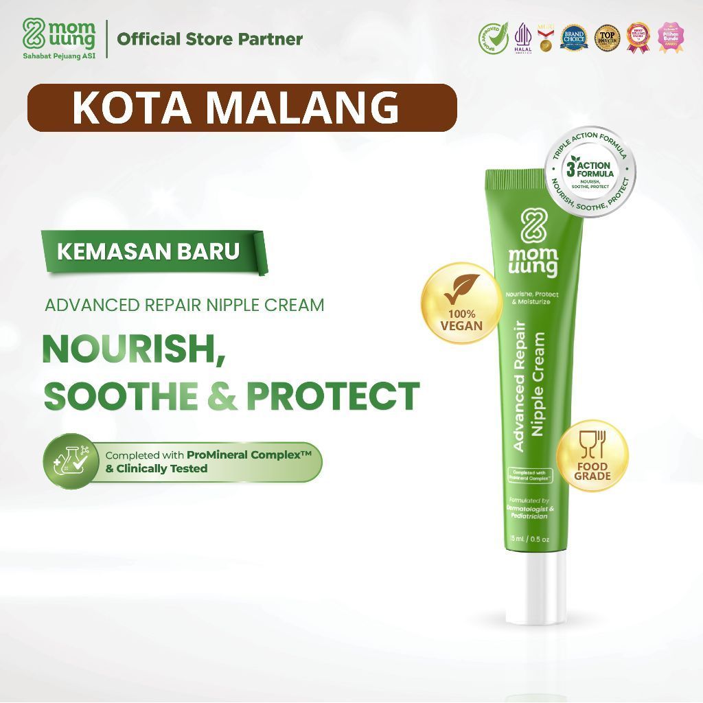 Mom Uung Advanced Repair NIPPLE CREAM/ NEW FORMULA & PACKAGING/ NIPPLE CREAM MOMUUNG MALANG